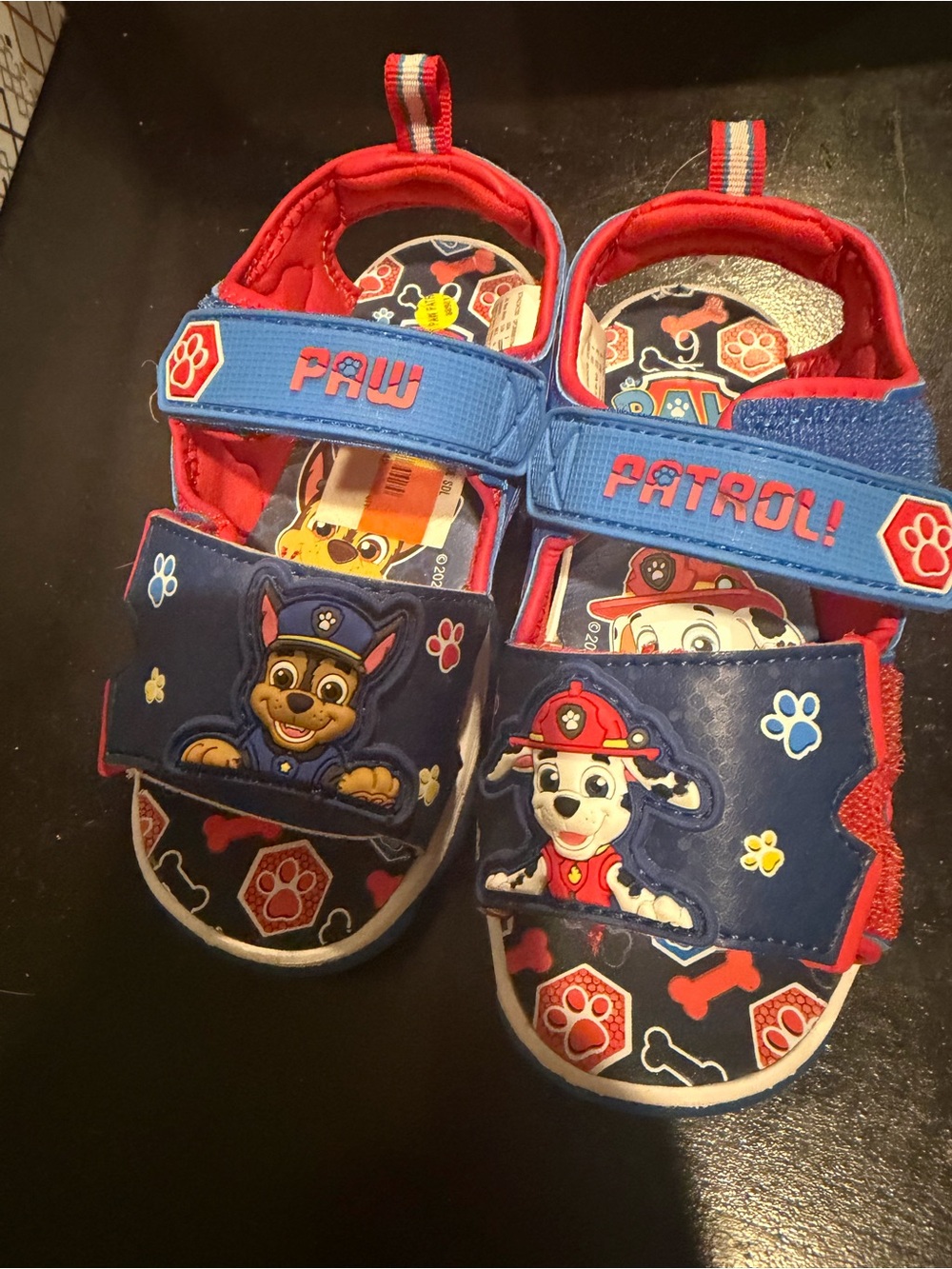 Boys Paw Patrol lighted sandals size 9 new never worn.